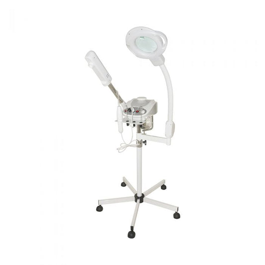 AROMATHERAPY OZONE FACIAL STEAMER WITH 5 DIOPTER MAGNIFIYING LAMP AND HIGH FREQUENCY