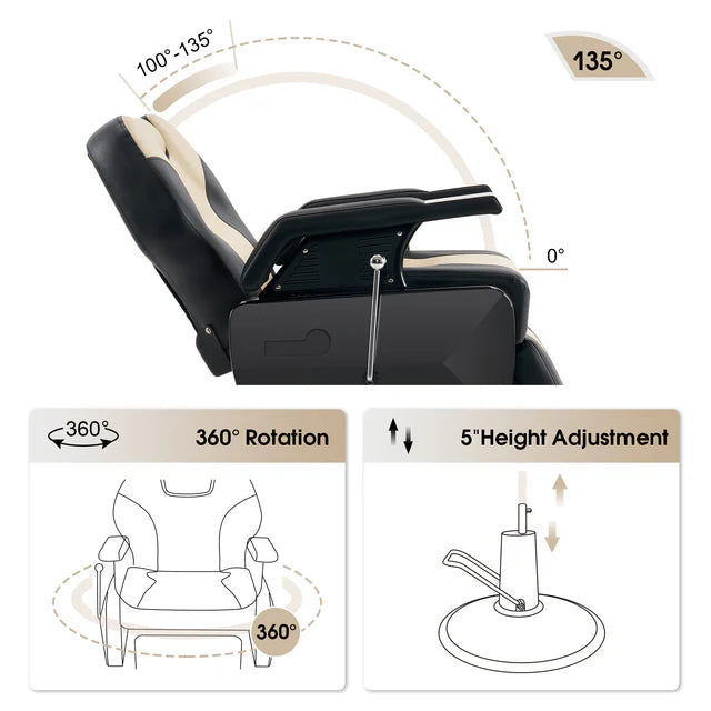 Silla de peluquero reclinable hidráulica, salón de belleza multiusos, equipo de estilismo para Spa