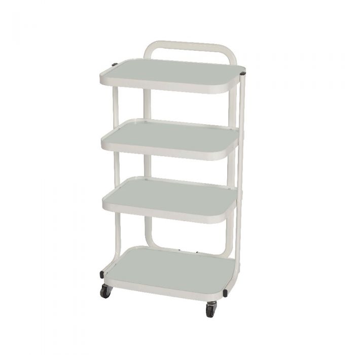 Glass cart with 4 shelves