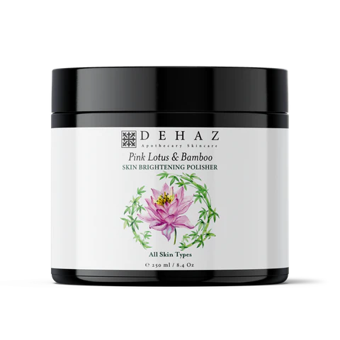 DEHAZ Pulidor iluminador de piel de loto rosa y bambú, 1 oz
