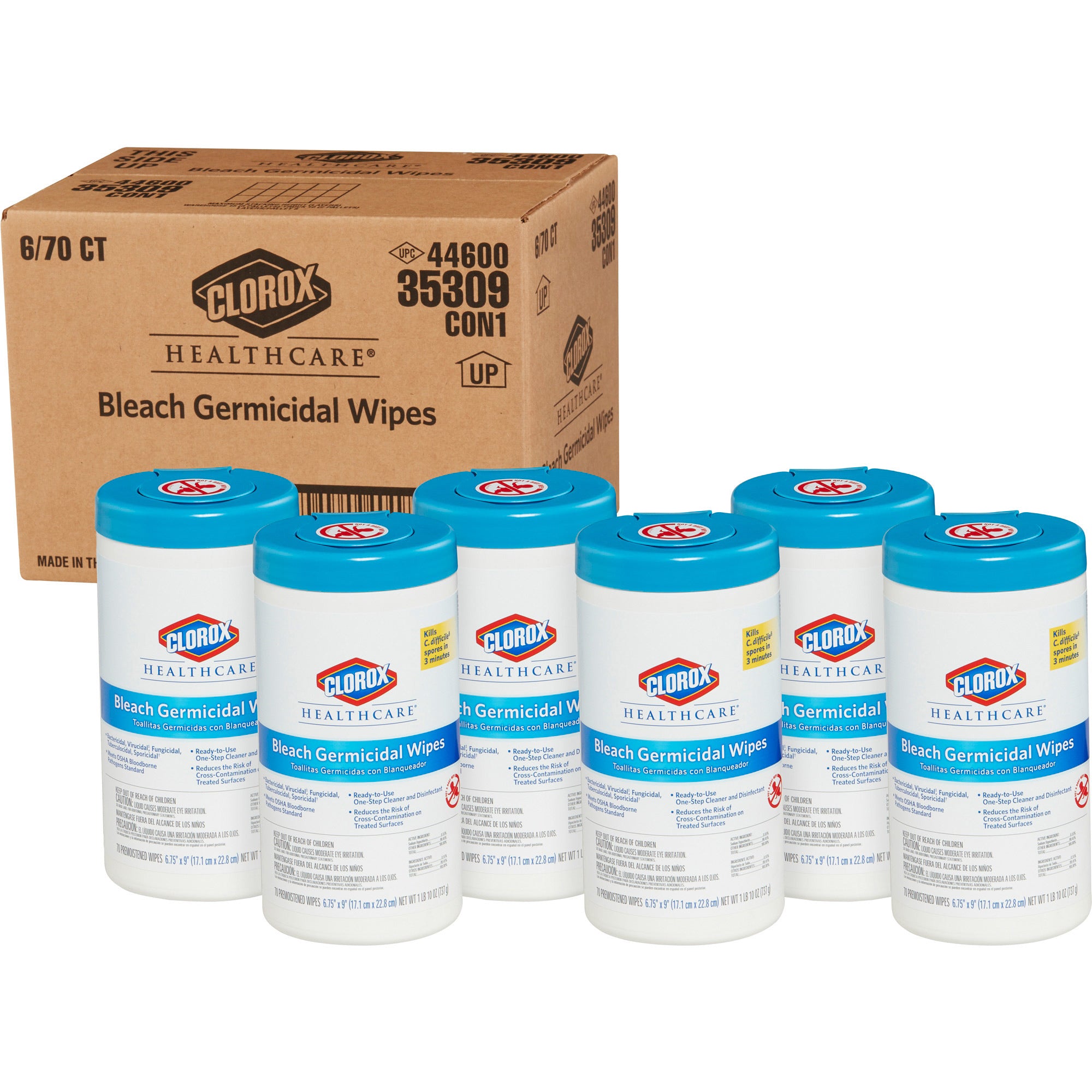 Clorox Healthcare Bleach Germicidal Wipes, 150 Count Canister